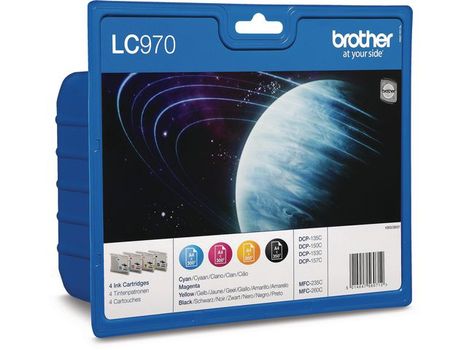 BROTHER LC970VALBP - 4-pack - black, yellow, cyan, magenta - original - blister - ink cartridge - for Brother DCP-135C, DCP-150C (LC970VALBP)