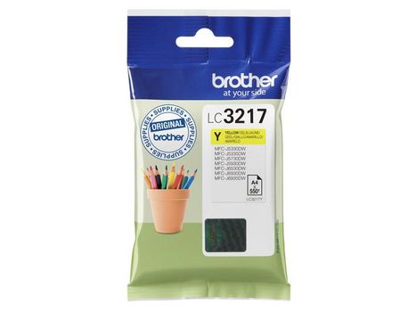 BROTHER LC-3217Y INK CARTRIDGE YELLOW APP 550 PAGES ISO STANDARD 24711 SUPL (LC3217Y)
