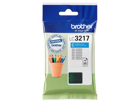 BROTHER LC-3217C INK CARTRIDGE CYAN APP 550 PAGES ISO STANDARD 24711 SUPL (LC3217C)
