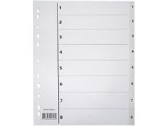 EMO Register A4 PP 1-8 m/indeksark hvit