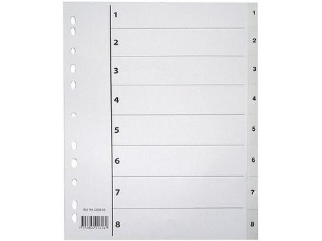 EMO Register A4 PP 1-8 m/ indeksark hvit (99-560816)