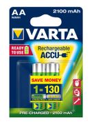 VARTA 1x2 Longlife Accu AA Ready2Use NiMH 2100 mAh Mignon