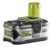 RYOBI RB18L50 BATTERI 18 V Lithium+ batteri 18 V. 5,0 Ah. Kompatibelt med ONE+ systemet .