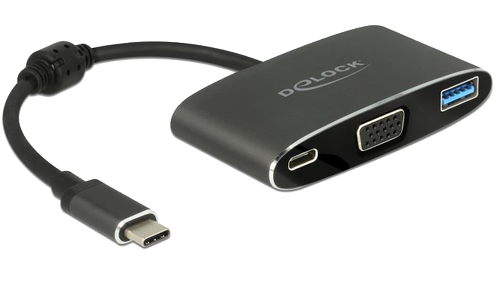 DELOCK Adapter USB Type-C™ male > VGA female (DP Alt Mode) + USB Type-A + USB (62992)