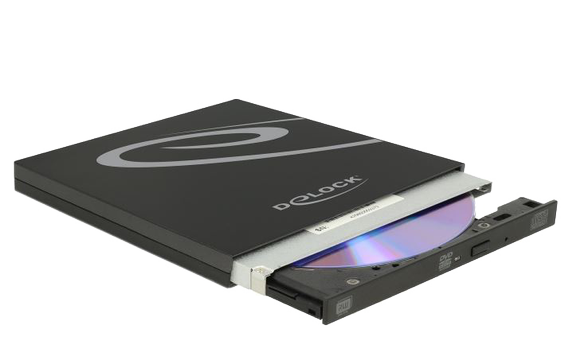 Delock External Enclosure for Ultra Slim SATA Drives 9.5 mm - DVD±RW (±R DL) / DVD-RAM / BD-ROM-stasjon - SuperSpeed USB 3.1 Gen 1 - ekstern (42595)