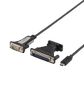 DELTACO USB-C to COM port cable, RS-232, 1xDE9 Male, 1,5m, black