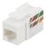DELTACO Cat6A Keystone jack, "Tool-free"/ 110,  plastic, 90, white