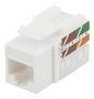 DELTACO Cat6A Keystone jack, "Tool-free"/110, plastic, 90, white