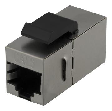 Deltaco Cat6 Keystone skjøt skjermet 2xRJ45 metal (MD-126)