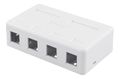 DELTACO Surface mount box for Keystone, 4 ports, white