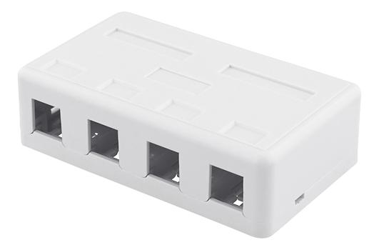 DELTACO Surface mount box for Keystone, 4 ports, white (VR-224)