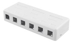DELTACO Surface mount box for Keystone, 6 ports, white