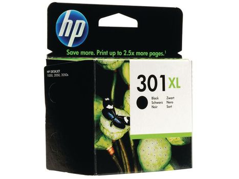 HP 301XL svart bläckpatron med hög kapacitet,  original (CH563EE)