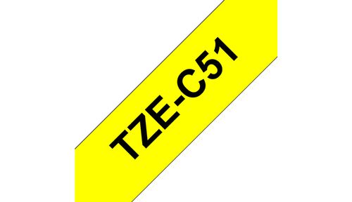 BROTHER Tape/ yellow w black overprint TZEC51 24m (TZEC51)