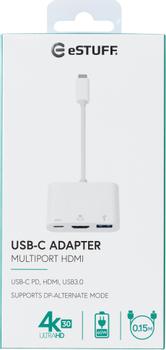 eSTUFF USB-C AV Multiport Adapter (ES623001WH)