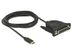 DELOCK Adapter USB Type-C™ 2.0 Stecker > 1 x Parallel DB25 Buchse