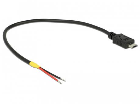 DELOCK Cable USB 2.0 Micro-B male > 2 x open wires power 20 cm (85541)