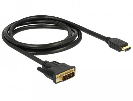 DELOCK DVI(M) - HDMI-A (M) 1,5m cable, Black (85583)