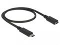 DELOCK Extension cable SuperSpeed USB (USB 3.1 Gen 1) USB Type-Câ?¢ male > female 3 A 0.5 m black