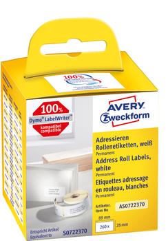 AVERY adresseetiket til etikettskriver 89x28mm (2x130) (AS0722370)