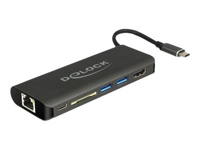 DELOCK USB Type-C™ 3.1 Docking Station HDMI 4K 30 Hz, Gigabit LAN and USB PD (87721)
