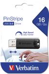 VERBATIM 16GB StoreNGo PinStripe_ Black_ USB 3_0 (49316)