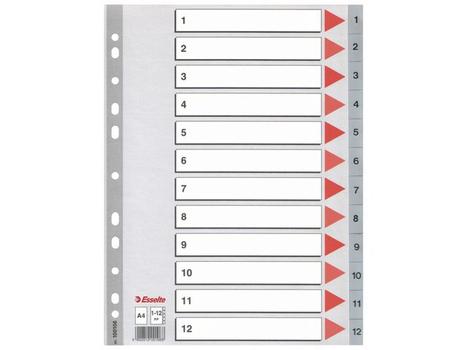 ESSELTE Register A4 1-12 grå plast (10) Esselte (100106)
