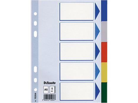 ESSELTE Faneblade A5 5-delt Plast (20) Esselte (15264)