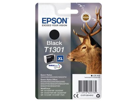 EPSON T1301 ink cartridge black extra high capacity 25.4ml 1-pack blister without alarm - DURABrite Ultra Ink (C13T13014012)