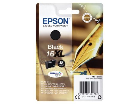 EPSON n Ink Cartridges,  DURABrite" Ultra, 16XL, Pen and crossword,  Multipack,  1 x 12.9 ml Black, RF+AM (C13T16314022)