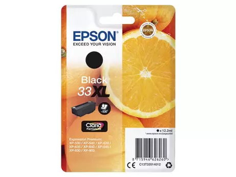 Epson 33XL - XL - svart - original - blekkpatron (C13T33514022)