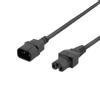 DELTACO extension cord IEC C15 - IEC C14, 1m, black