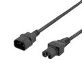 DELTACO extension cord IEC C15 - IEC C14, 0.5m, black