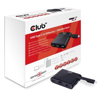 CLUB 3D TYPE-C TO RJ 45 ETHERNET AND USB 3.0 SPLITTER (CSV-1530)