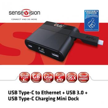 CLUB 3D USB 3.1 Type-C to Ethernet + USB3 MiniDock (CSV-1530)