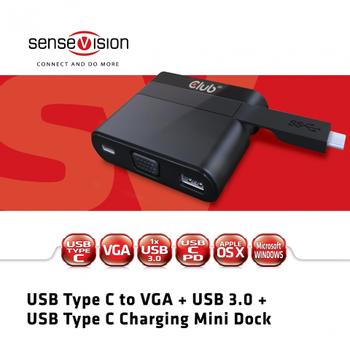 CLUB 3D USB 3.1 Type-C to VGA + USB Mini Dock (CSV-1532 $DEL)