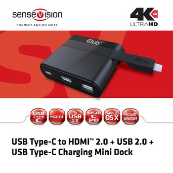 CLUB 3D USB 3.1 Type-C to HDMI2.0 + USB MiniDock (CSV-1534)