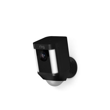 RING Spotlight Övervakningskamera,  svart batteri, trådlöst, 1080p, tvåvägs ljud, nattsyn, levande visning, rörelseszoner (8SB1S7-BEU0)