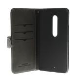 INSMAT Exclusive FlipCase - Lommebok for mobiltelefon - ekte skinn - svart - for Motorola Moto X Play (650-2472)