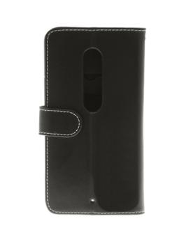 INSMAT Exclusive FlipCase - Lommebok for mobiltelefon - ekte skinn - svart - for Motorola Moto X Play (650-2472)