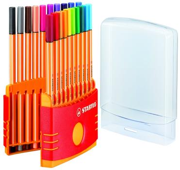 STABILO point 88 Fineliner Pen 0.4mm Line Assorted Colours (Wallet 20) - 8820-03 (8820-03)