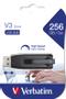 VERBATIM 256GB Store'n'Go V3 USB Retail forpakning,  Sort/grå (49168)