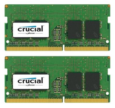 CRUCIAL - DDR4 - kit - 16 GB: 2 x 8 GB - SO-DIMM 260-pin - 2400 MHz / PC4-19200 - CL17 - 1.2 V - unbuffered - non-ECC (CT2K8G4SFS824A)