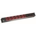 BACHMANN 19"" 1U 6xSchuko red 3xC19 red 