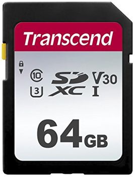 TRANSCEND SDXC UHS-3/V30 64GB 3D NAND (TS64GSDC300S)