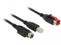 DELOCK PoweredUSB cable male 24 V > USB Type-B male + Hosiden Mini-DIN 3 pin male 3 mÂ for POS printers and terminals