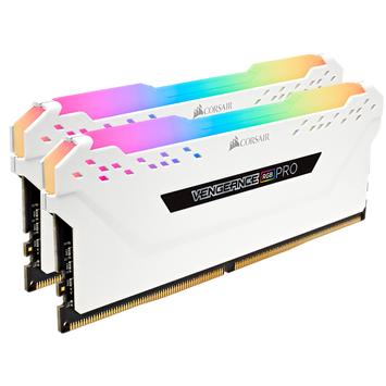 Corsair Vengeance RGB PRO - DDR4 - 16 GB: 2 x 8 GB - DIMM 288-pin - 3200 MHz / PC4-25600 - CL16 - 1.35 V - ikke-bufret - ikke-ECC - hvit (CMW16GX4M2C3200C16W)