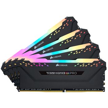 CORSAIR 32GB RAMKit 4x8GB DDR4 3200MHZ 4x288Dimm Unbuffered 16-18-18-36 Vengeance RGB Pro Black Heat Spreader RGB LED 1.2V XMP2.0 (CMW32GX4M4C3200C16)