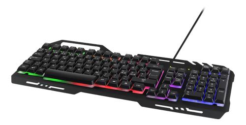 DELTACO RGB lit keyboard, metal frame, USB, black (GAM-042)