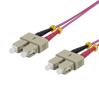 DELTACO Fiber cable, 1m, SC-SC Duplex, 50/125, pink
